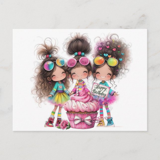 Grattis på födelsedagen önskningar vykort (Framsida)