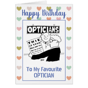 grattis på födelsedagen Optician Hälsningskort
