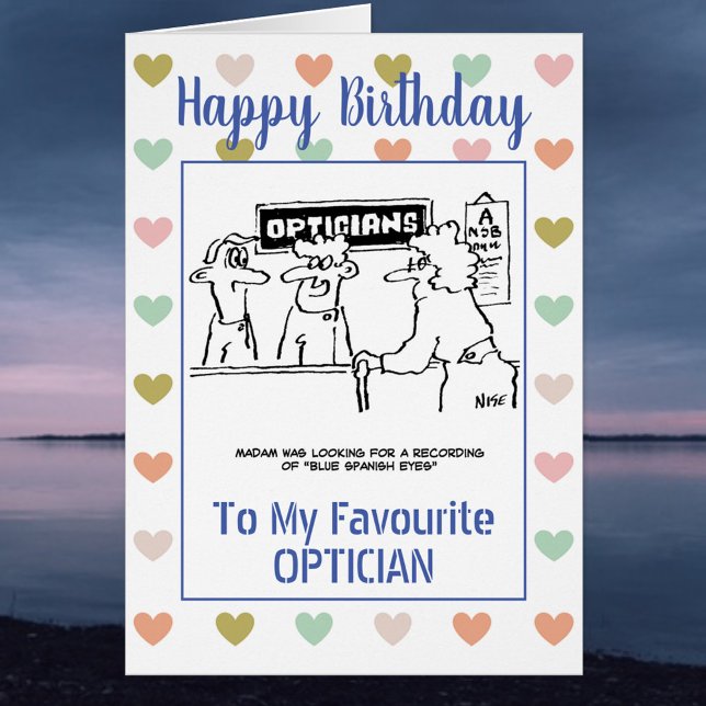 grattis på födelsedagen Optician Hälsningskort (Skapare uppladdad)