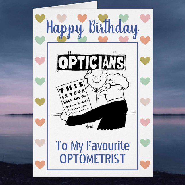 Grattis på födelsedagen Optometrist Hälsningskort (Skapare uppladdad)