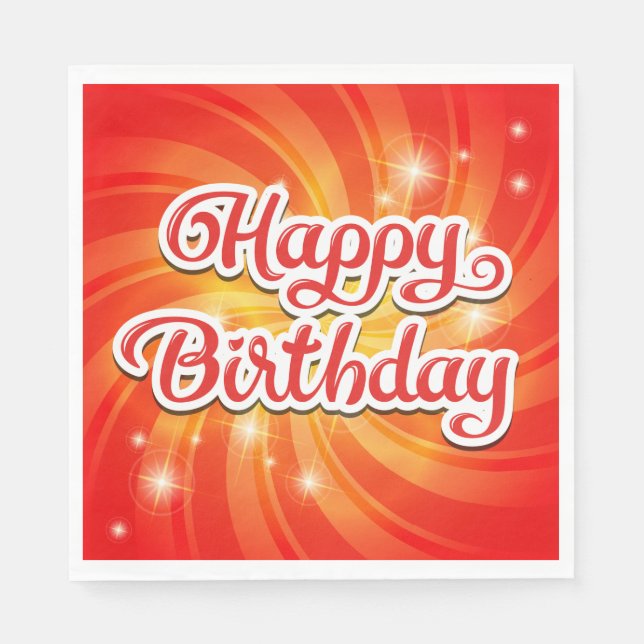 Grattis på födelsedagen Orange - bakgrund Pappersservett (Framsidan)