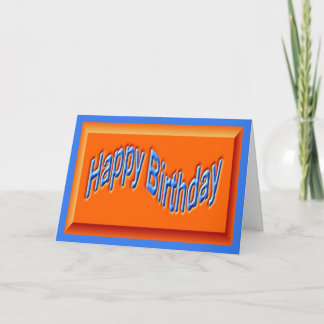 Grattis på födelsedagen orange Blue Birthday önske Kort