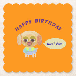 Grattis på födelsedagen Orange Underlägg Papper