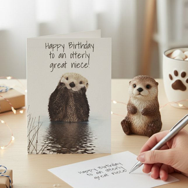 Grattis på födelsedagen Otterly Underbar Niece Kort (Skapare uppladdad)