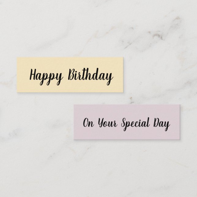 Grattis på födelsedagen/på din Speciella dag Mini Visitkort (Fram/baksida)