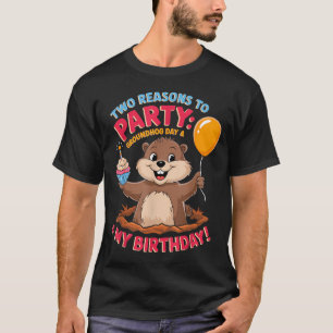 Grattis på födelsedagen på Groundhog Day 2025 söta T Shirt