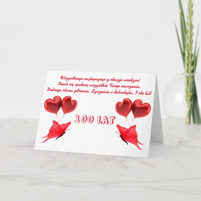 Grattis på födelsedagen på polska kort (Framsida)