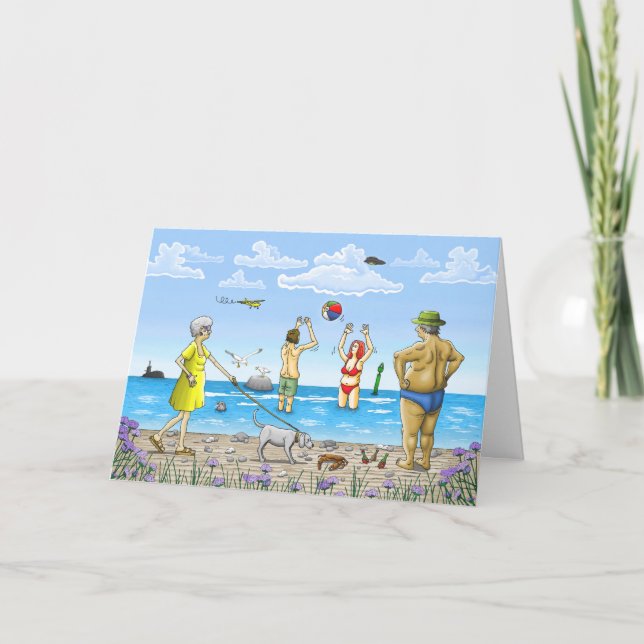 Grattis på födelsedagen på Sommarstranden Kort (Framsida)
