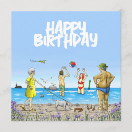 Grattis på födelsedagen på stranden kort