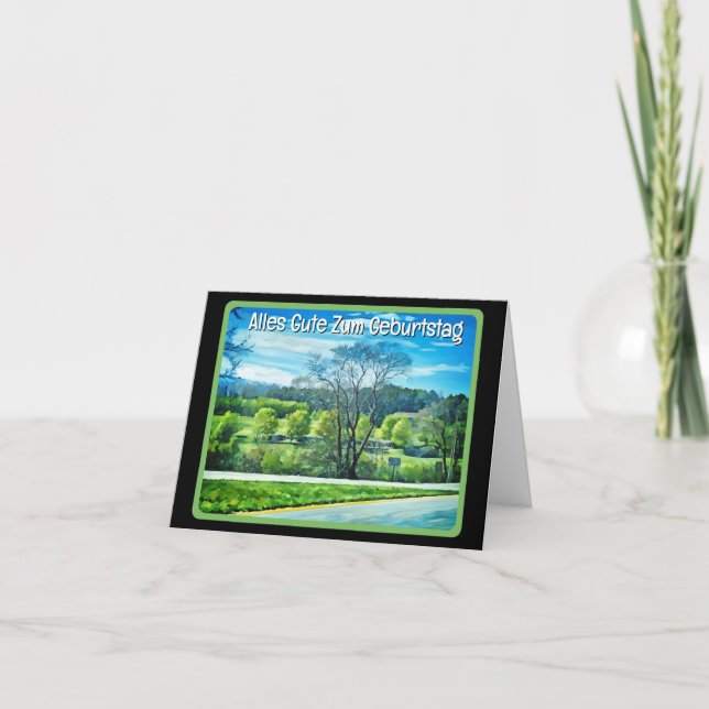 Grattis på födelsedagen på tyska kort (Framsida)