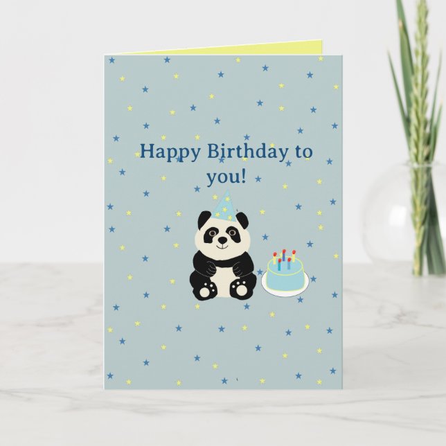 Grattis på födelsedagen panda björn kort (Framsida)
