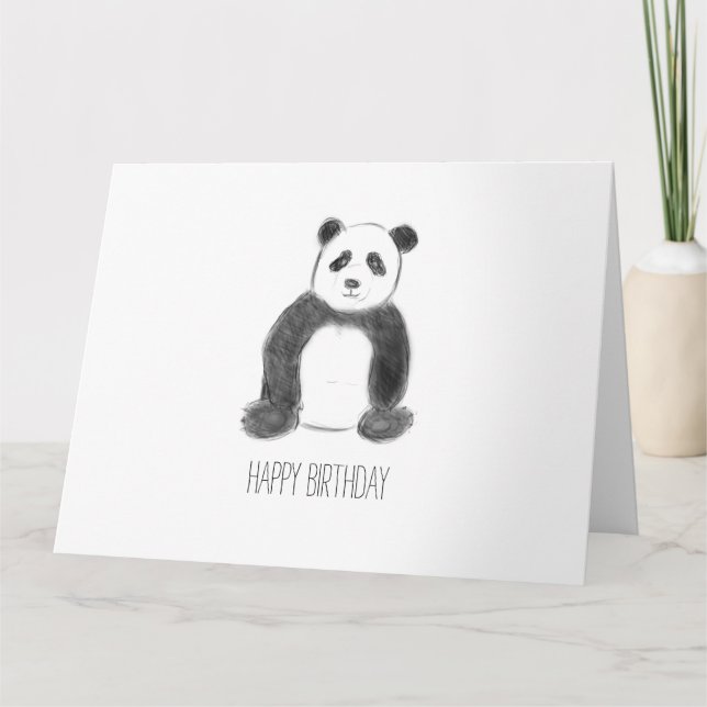 Grattis på födelsedagen panda kort (Framsida)