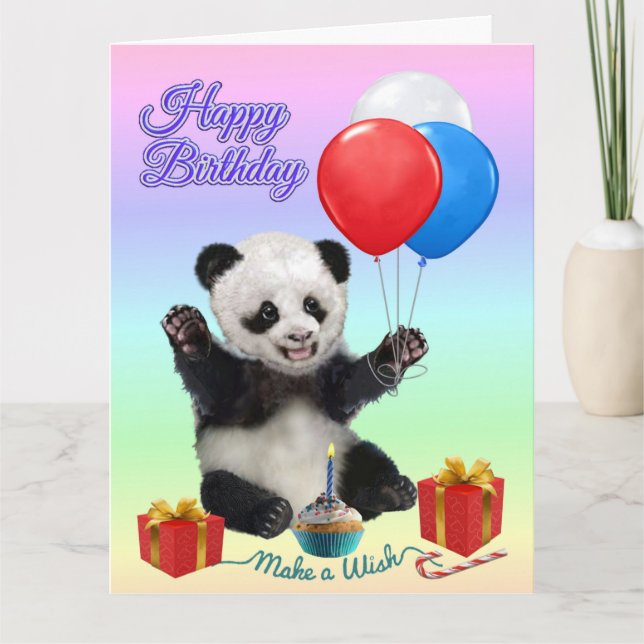 GRATTIS PÅ FÖDELSEDAGEN PANDA KORT (Framsida)