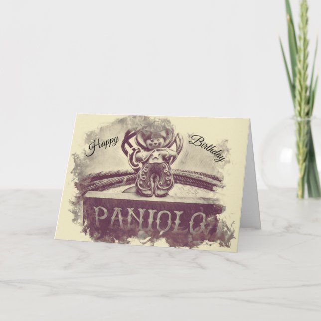 Grattis på födelsedagen Paniolo Kort (Framsida)