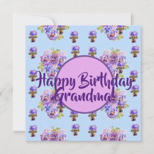 Grattis på födelsedagen Pansy blommigt Grandma Nam Julkort
