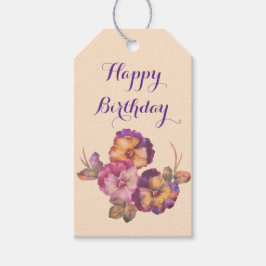 Grattis på födelsedagen Pansy Bouquet presentkort  Presentetikett
