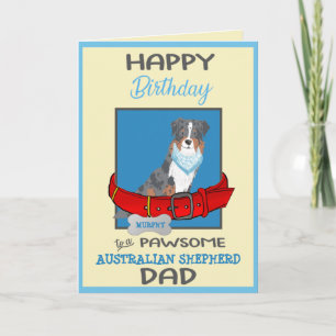 Grattis på födelsedagen Pappa Australian shepherd, Kort