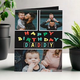 Grattis på födelsedagen Pappa Färgglatt 3 Foto Kor Kort