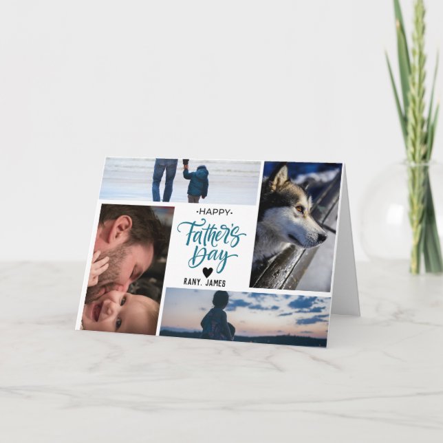 Grattis på födelsedagen Pappa Foto Collage Kort (Framsida)