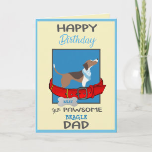 Grattis på födelsedagen pappa från Beagle Hund Kort