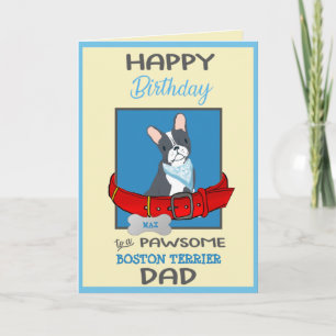 Grattis på födelsedagen pappa från Boston Terrier Kort
