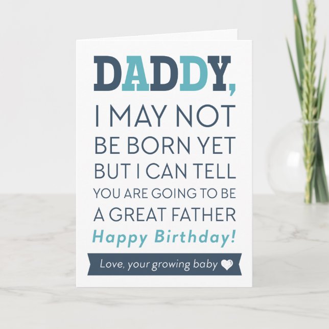 Grattis på födelsedagen Pappa från växande bebis-k Kort (Framsida)