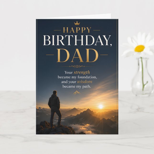 Grattis på födelsedagen Pappa, Inspirerande Berg Kort (Liten växt)