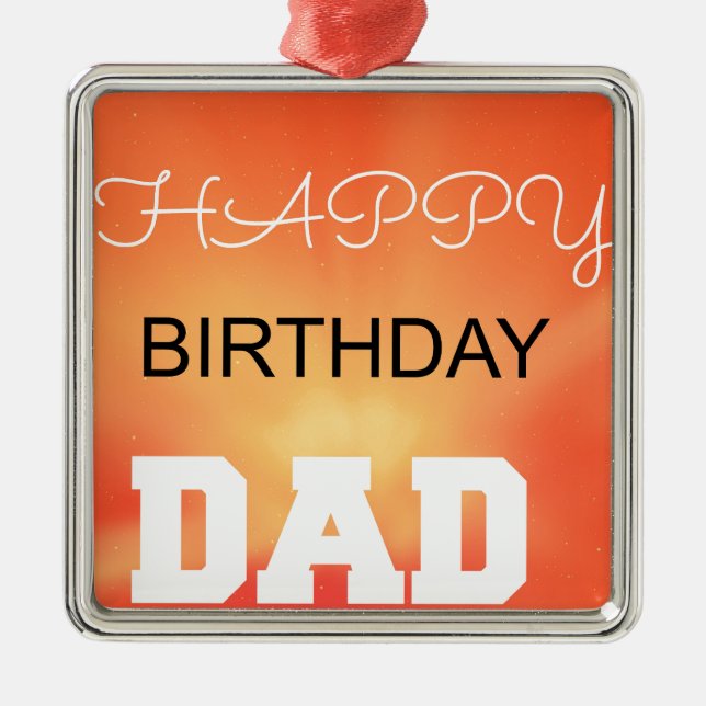 Grattis på födelsedagen Pappa Julgransprydnad Metall (Framsidan)