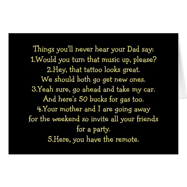 **GRATTIS PÅ FÖDELSEDAGEN PAPPA** med HUMOR, RESPE Hälsningskort (Framsidan Horizontal)