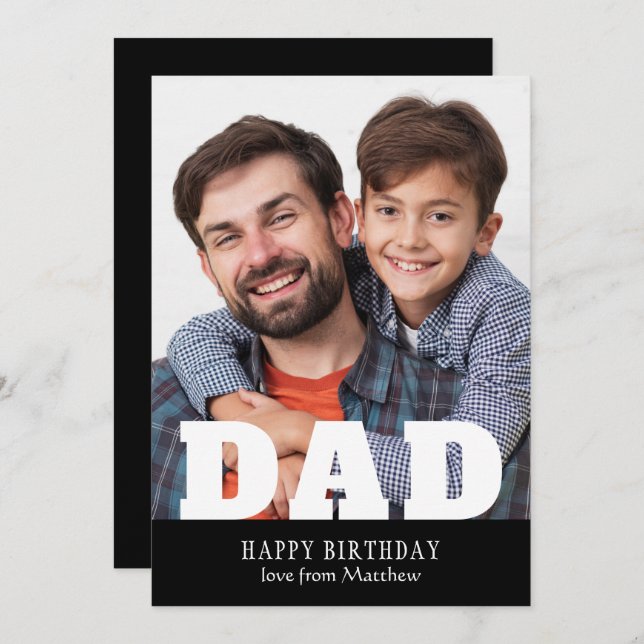 Grattis på födelsedagen Pappa Modern Personlig Pho (Fram/baksida)