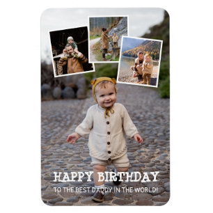 Grattis på födelsedagen pappa Photo Collage Magnet