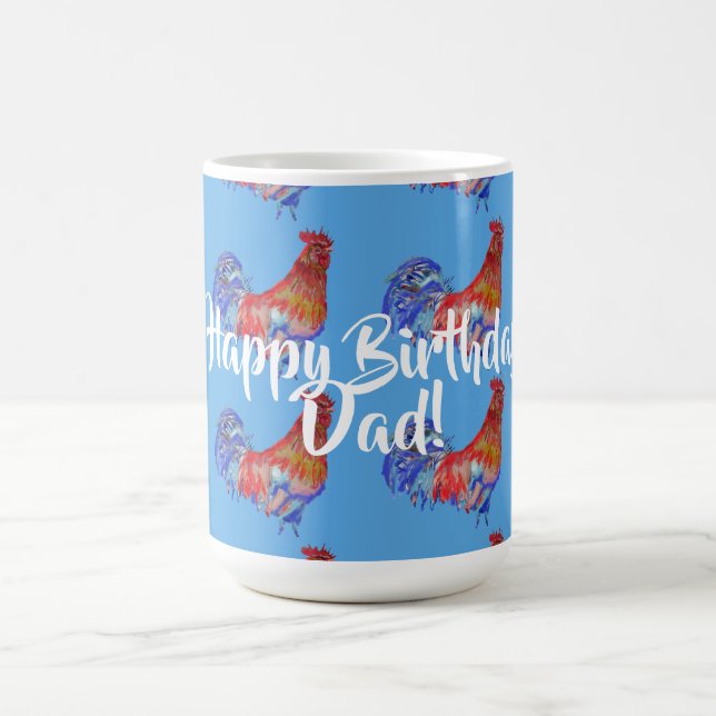 Grattis på födelsedagen Pappa, Röda Tupp, Namn, Mu Kaffemugg (Center)