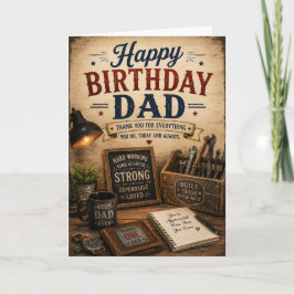 Grattis på födelsedagen Pappa Rustik verkstad föde Kort