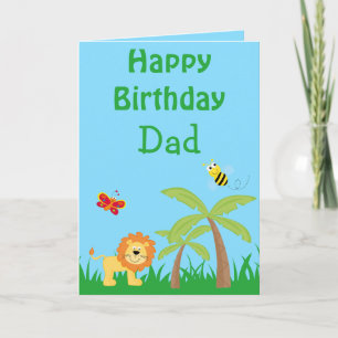 Grattis på födelsedagen Pappa Safari Lejon Ditt fo Kort