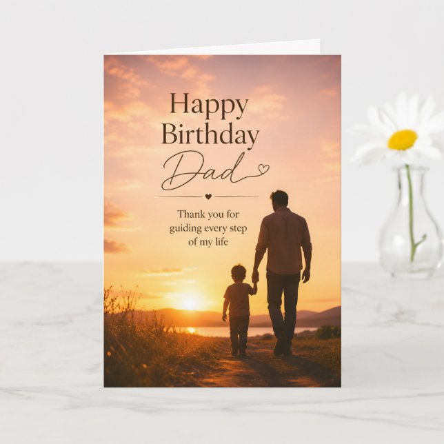Grattis på födelsedagen Pappa Solnedgång Kort, Föd Kort (Liten växt)