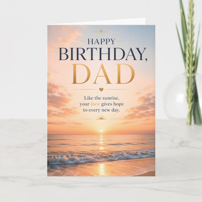 Grattis på födelsedagen Pappa Soluppgång Kort  (Framsida)