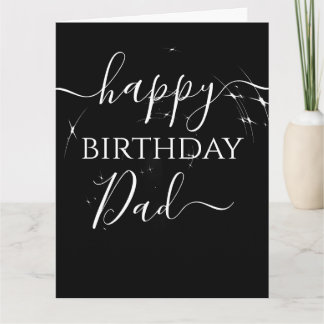 Grattis på födelsedagen Pappa Stjärnor på Svart Pe Kort