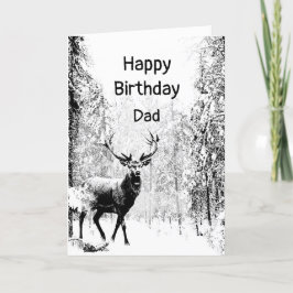 Grattis på födelsedagen Pappa Vintage Stag, Hjort- Kort