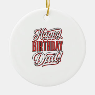 Grattis på födelsedagen Pappa Vintage typografi sk Julgransprydnad Keramik