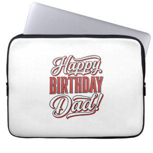 Grattis på födelsedagen Pappa Vintage typografi t- Laptop Fodral