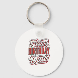 Grattis på födelsedagen Pappa Vintage typografi t- Nyckelring
