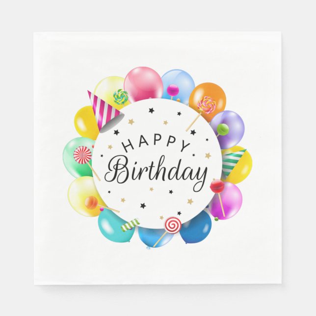 Grattis på födelsedagen pappersservett (Framsidan)