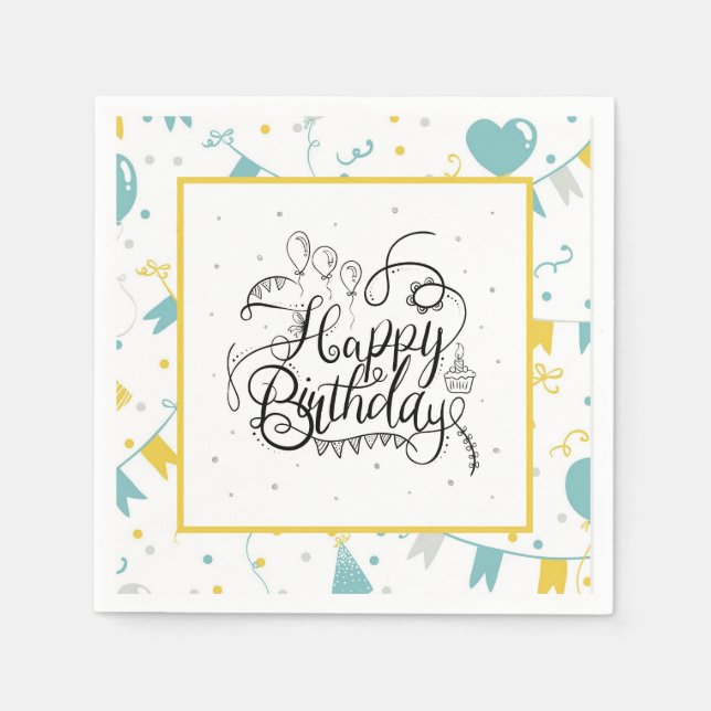Grattis på födelsedagen pappersservett (Framsidan)
