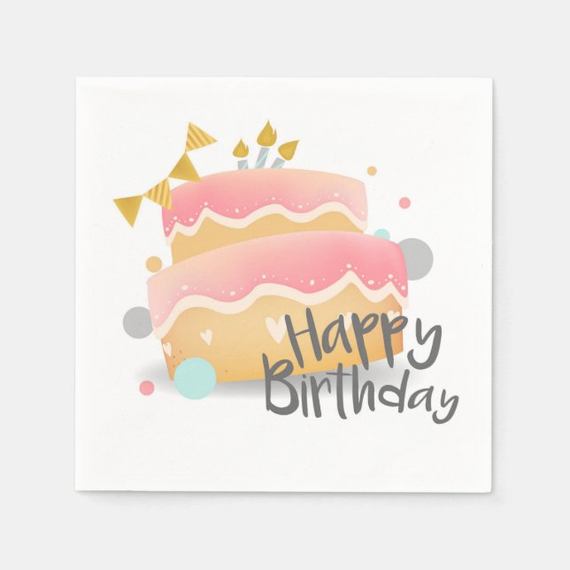 Grattis på födelsedagen pappersservett (Framsidan)