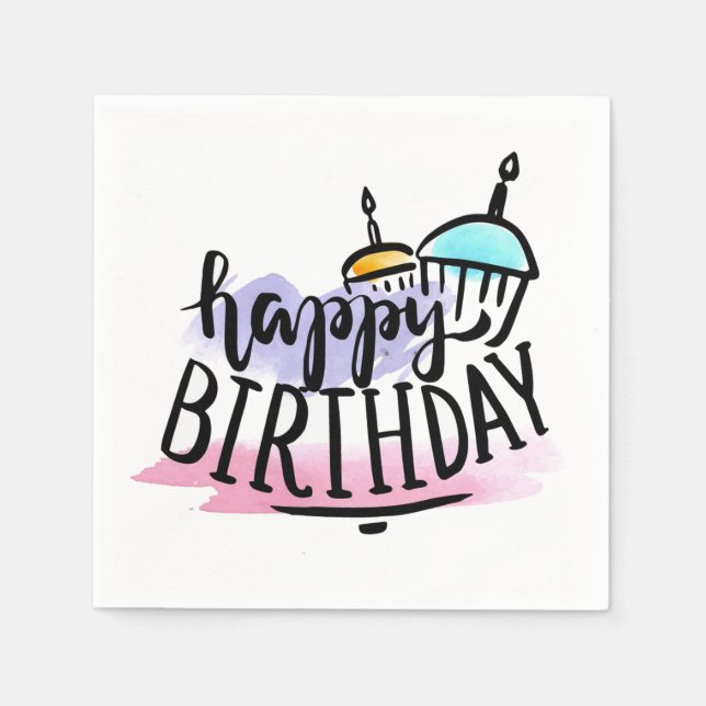 Grattis på födelsedagen pappersservett (Framsidan)