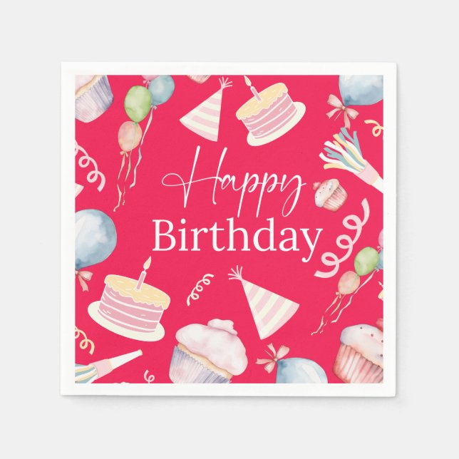 Grattis på födelsedagen pappersservett (Framsidan)