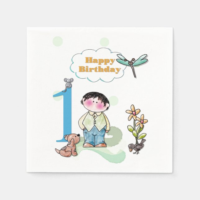 Grattis på födelsedagen pappersservett (Framsidan)