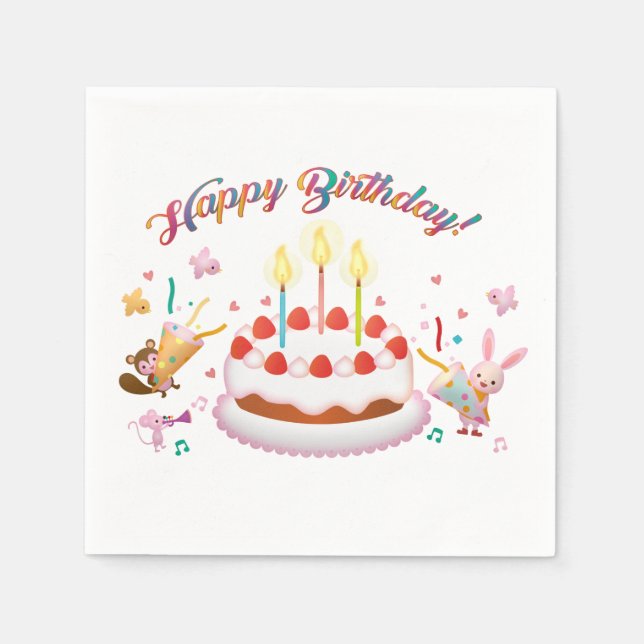 Grattis på födelsedagen pappersservett (Framsidan)