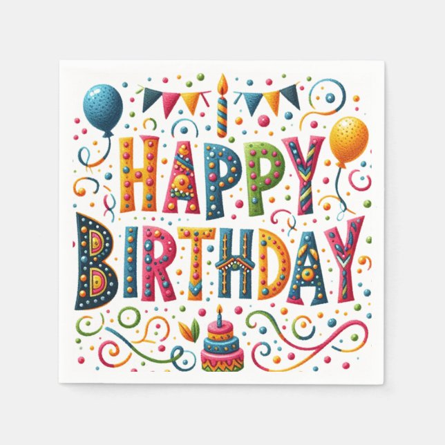 Grattis på födelsedagen pappersservett (Framsidan)
