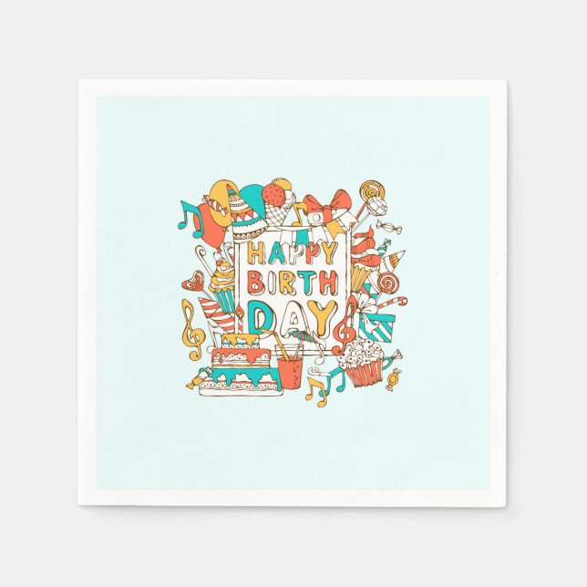 GRATTIS PÅ FÖDELSEDAGEN PAPPERSSERVETT (Framsidan)